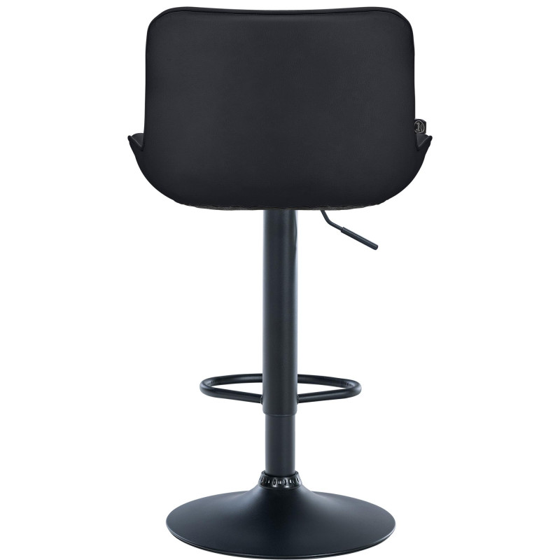 Tabouret de bar Vonore, similicuir, noir noir