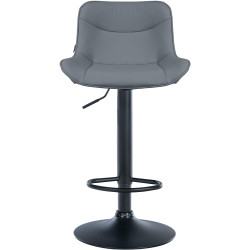 Tabouret de bar Vonore, similicuir, noir gris