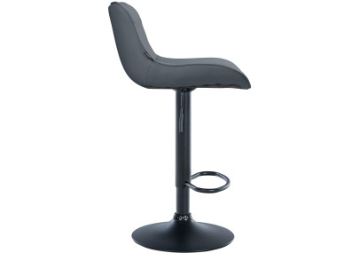 Sgabello da bar Vonore, similpelle, nero/grigio