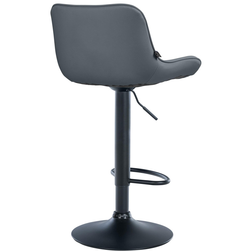 Tabouret de bar Vonore, similicuir, noir gris
