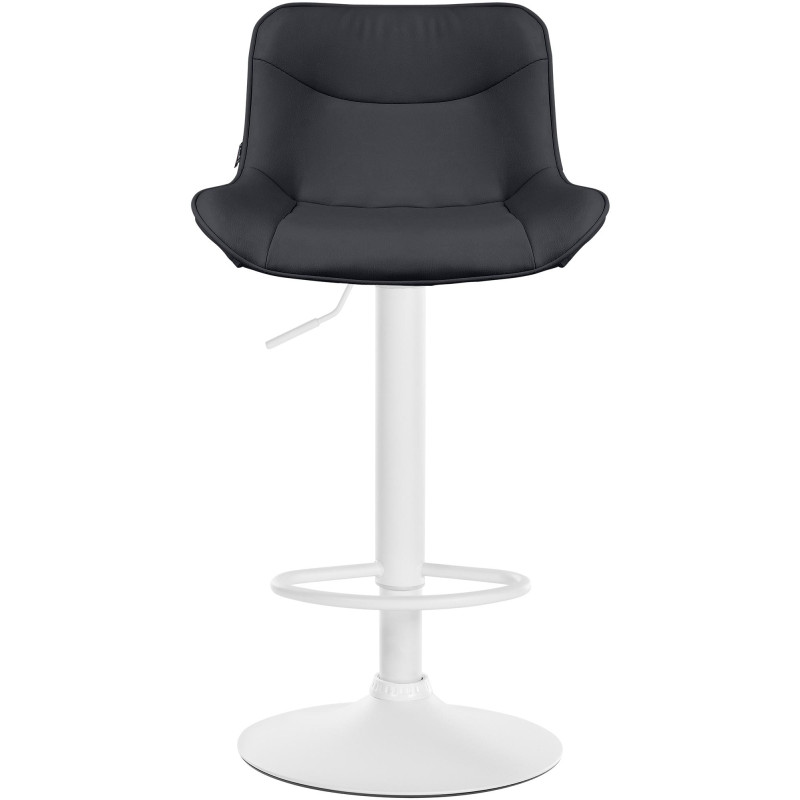 Tabouret de bar Vonore, similicuir, blanc noir