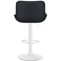 Sgabello da bar Vonore, similpelle, bianco/nero