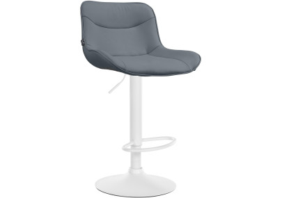 Tabouret de bar Vonore, similicuir, blanc/gris
