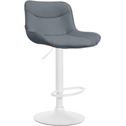 Tabouret de bar Vonore, similicuir, blanc/gris