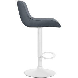 Tabouret de bar Vonore, similicuir, blanc gris