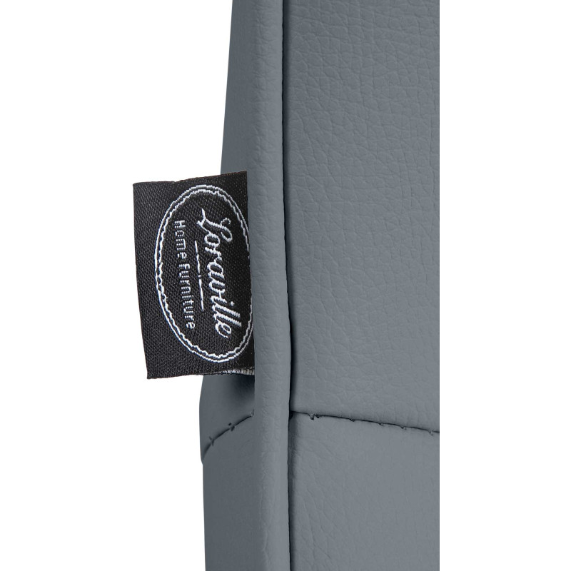 Sgabello da bar Vonore, similpelle, bianco/grigio