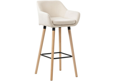 Taburete de bar Grant, tapizado en tela beige