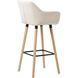 Sgabello da bar Grant, tessuto beige