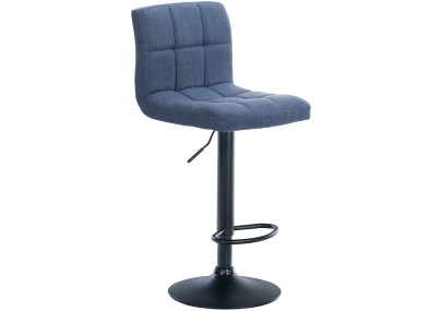 Ensemble de 2 tabourets de bar Calma en tissu noir et bleu