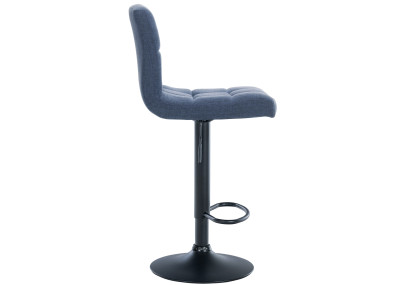 Ensemble de 2 tabourets de bar Calma en tissu noir et bleu