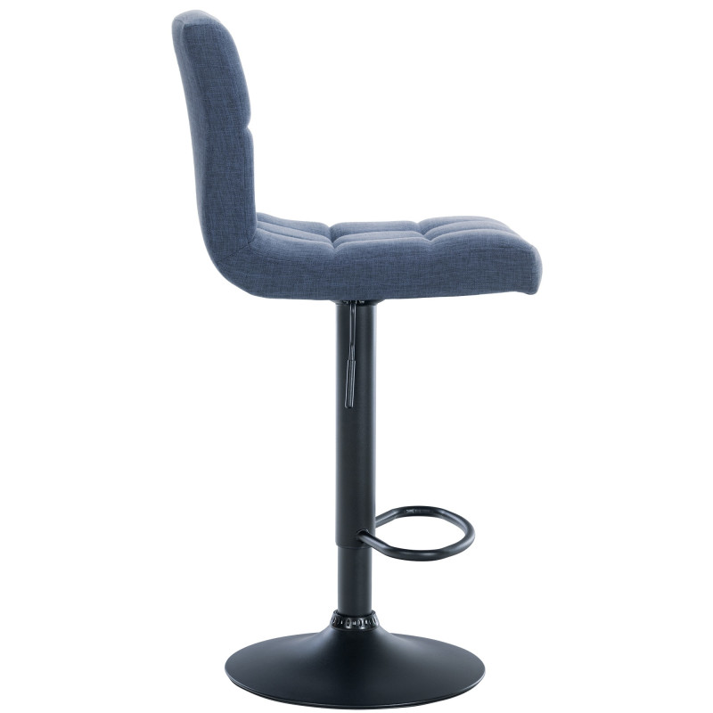 Ensemble de 2 tabourets de bar Calma en tissu noir et bleu