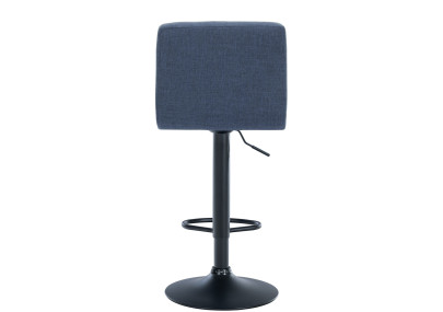 Ensemble de 2 tabourets de bar Calma en tissu noir et bleu