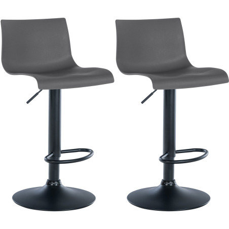Lot de 2 tabourets de bar Branford, en plastique gris