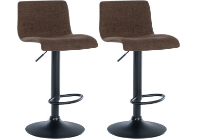 Conjunto de 2 banquetas de bar, tecido Branford, marrom