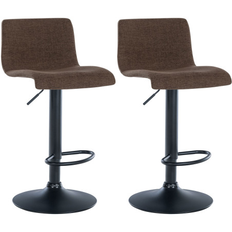 Ensemble de 2 tabourets de bar en tissu Branford brun