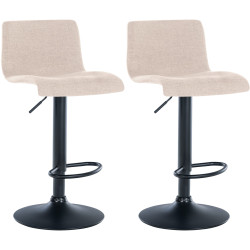 Ensemble de 2 tabourets de bar Branford en tissu crème
