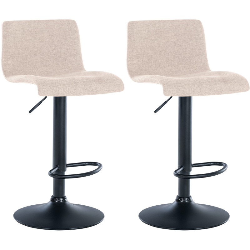 Conjunto de 2 banquetas de bar Branford em tecido creme.