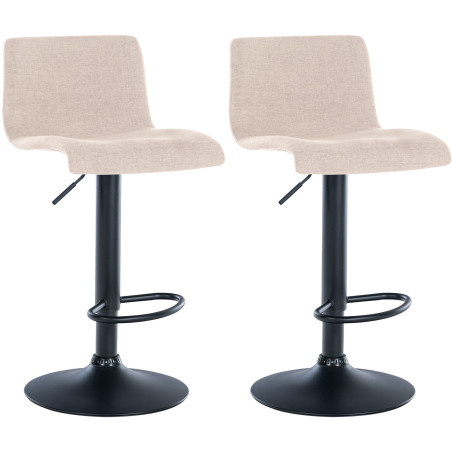 Set di 2 sgabelli da bar in tessuto Branford crema