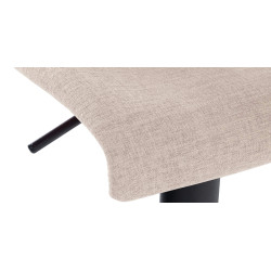 Ensemble de 2 tabourets de bar en tissu Branford crème