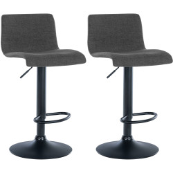 Ensemble de 2 tabourets de bar Branford en tissu gris foncé