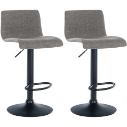 Ensemble de 2 tabourets de bar Branford en tissu gris clair