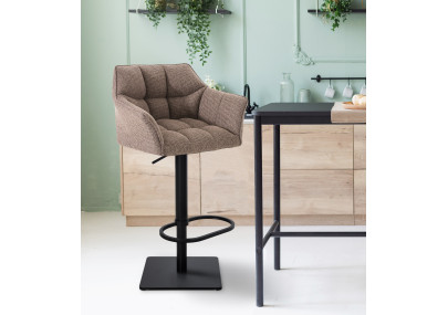 Tabouret de bar Damaso B en tissu marron terra