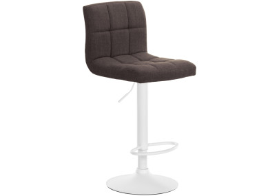 Ensemble de 2 tabourets de bar Calma en tissu blanc et marron