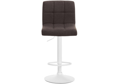 Ensemble de 2 tabourets de bar Calma en tissu blanc et marron