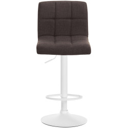 Ensemble de 2 tabourets de bar Calma en tissu blanc et marron