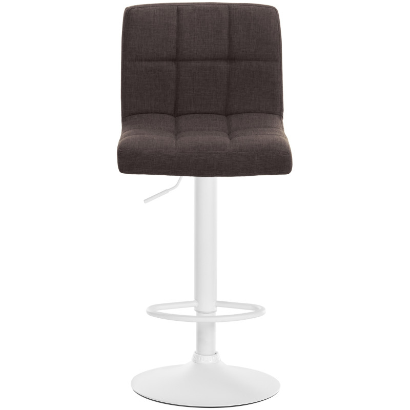 Ensemble de 2 tabourets de bar Calma, tissu blanc brun