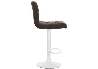 Ensemble de 2 tabourets de bar Calma en tissu blanc et marron