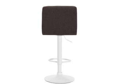 Ensemble de 2 tabourets de bar Calma en tissu blanc et marron