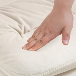 Set de 2 taburetes de bar Damar en terciopelo Crema,Cromado