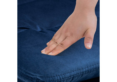 Ensemble de 2 tabourets de bar en velours Damar, bleu chromé