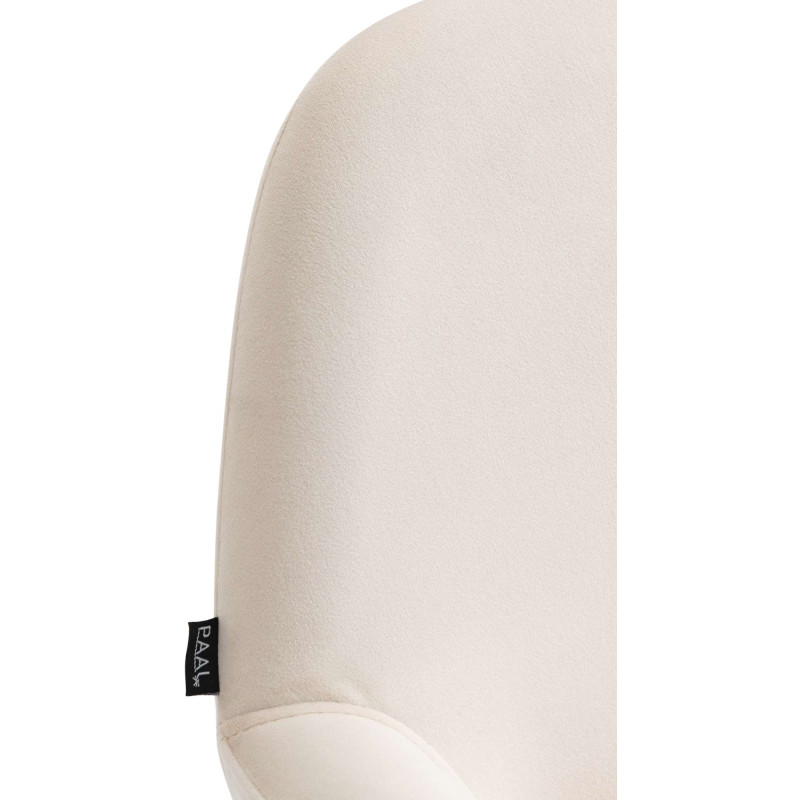 Lot de 2 tabourets de bar Braga en velours blanc/crème