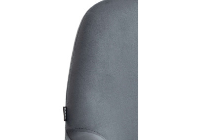 Lot de 2 tabourets de bar Braga en velours, blanc/gris foncé