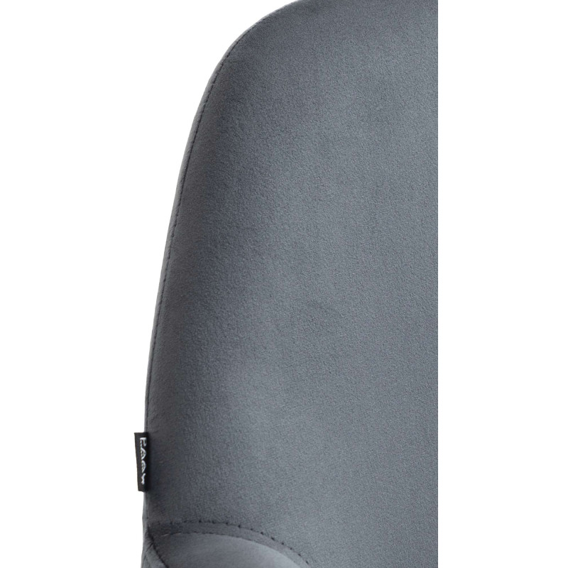 Juego de 2 taburetes de bar Braga de terciopelo, blanco/gris oscuro