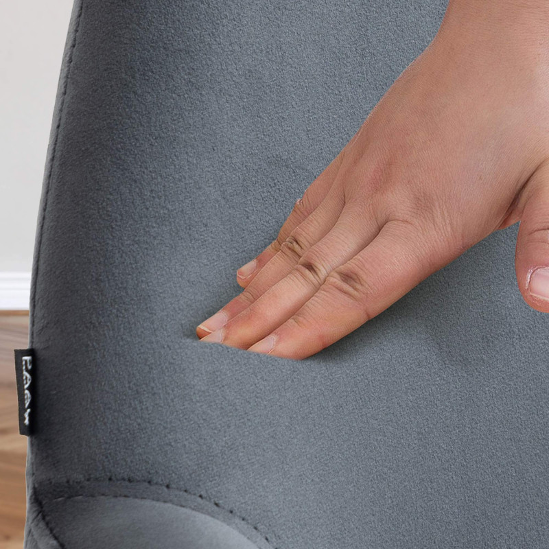 Conjunto de 2 banquetas de bar Braga em veludo, branco/cinza escuro