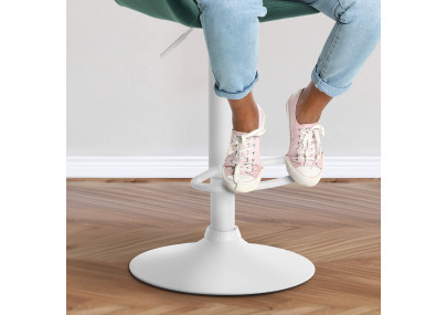 Conjunto de 2 banquetas Braga, em veludo, branco/verde escuro