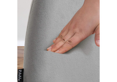 Ensemble de 2 tabourets de bar Braga en velours, blanc/gris