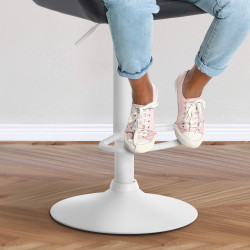 Lot de 2 tabourets de bar Braga en velours, blanc et noir