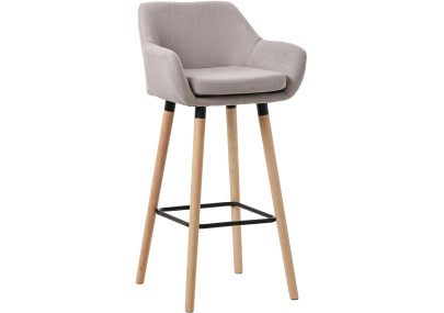 Tabouret de bar Grant, tissu taupe
