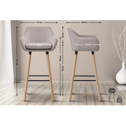 Banqueta de bar Grant, tecido bege