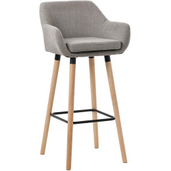 Tabouret de bar Grant, tissu gris