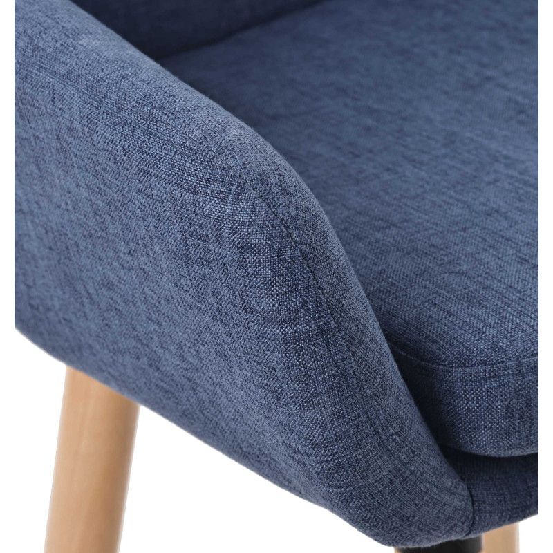 Tabouret de bar en tissu Grant bleu foncé