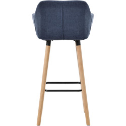 Tabouret de bar en tissu Grant bleu foncé