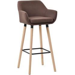 Tabouret de bar en tissu Grant café