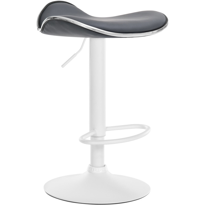 Tabouret de bar Shanghai, similicuir, blanc gris