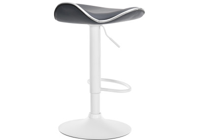 Tabouret de bar Shanghai, similicuir, blanc/gris
