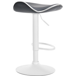 Tabouret de bar Shanghai, similicuir, blanc/gris
